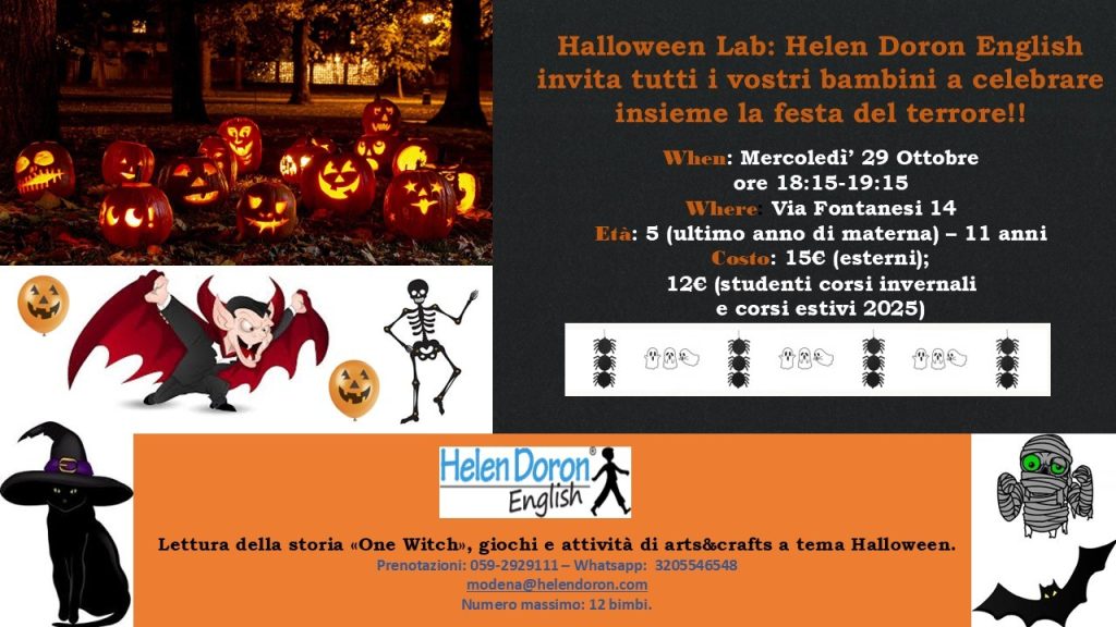 HALLOWEEN LAB per bambini 5/11 anni – Mercoledì 29 Ottobre ore 18:15